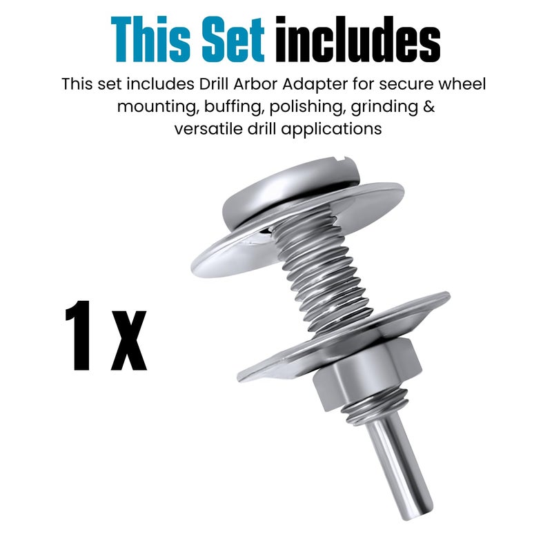 LINE10 Tools Drill Arbor Adapter Mandrel for Buffing and Grinding Wheels, 1/2-inch Diameter - Image 3